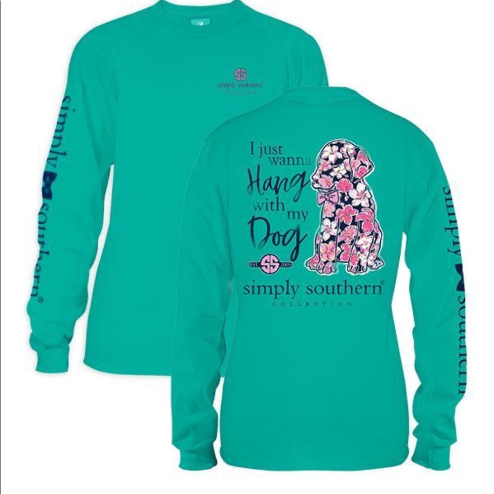 Simply southern turquoise dog shirt size Large
